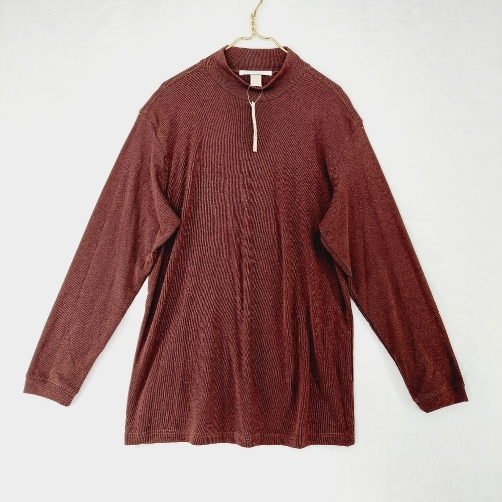 NEW Perry Ellis Burgundy Long Sleeve Sweater with Loose Neck Sweater P2239